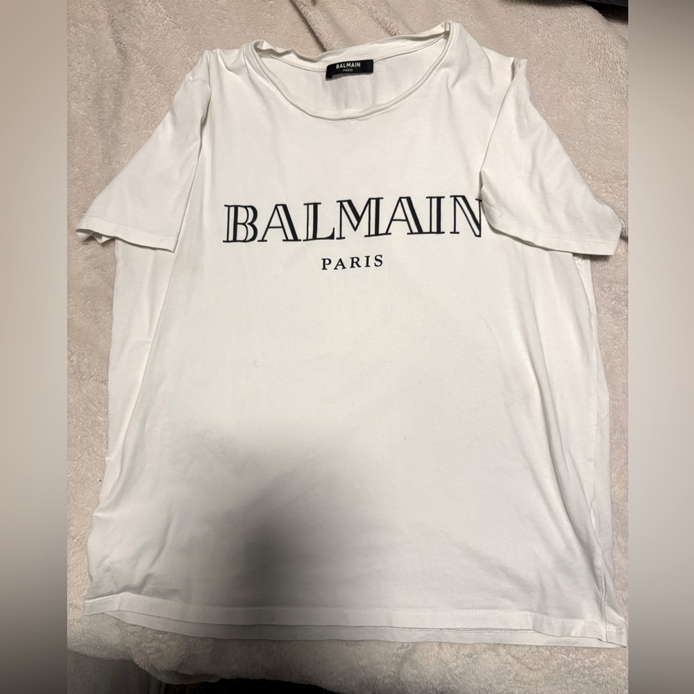 Balmain White Short Sleeve Tee